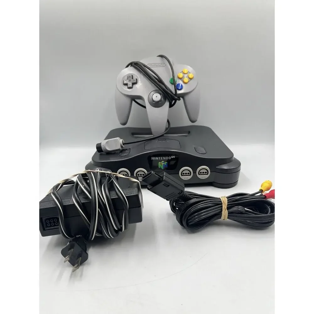 Nintendo 64 N64 Game Console w/ Gray Controller + Cords - TESTED Region Free JP